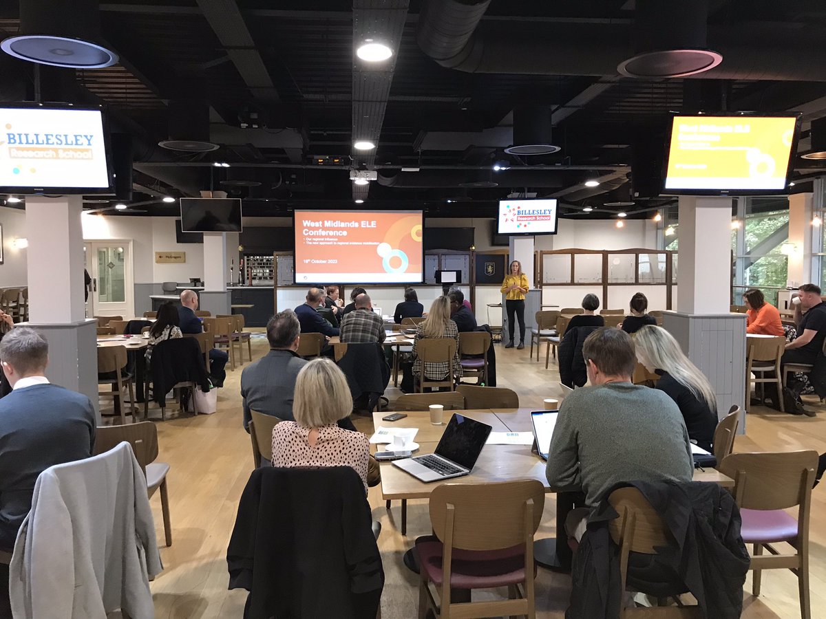 BillesleySchool's tweet photo. A fabulous day @astonvilla conference centre for our regional ELE day, sharing best practice with other local research schools, with a wonderful keynote on school culture by @teacherfeature2! 🥳 

@StMattResearch @JTStaffsRSch @AspirerRS 

@EducEndowFoundn @rs_network https://t.co/2qt2FLX4B0