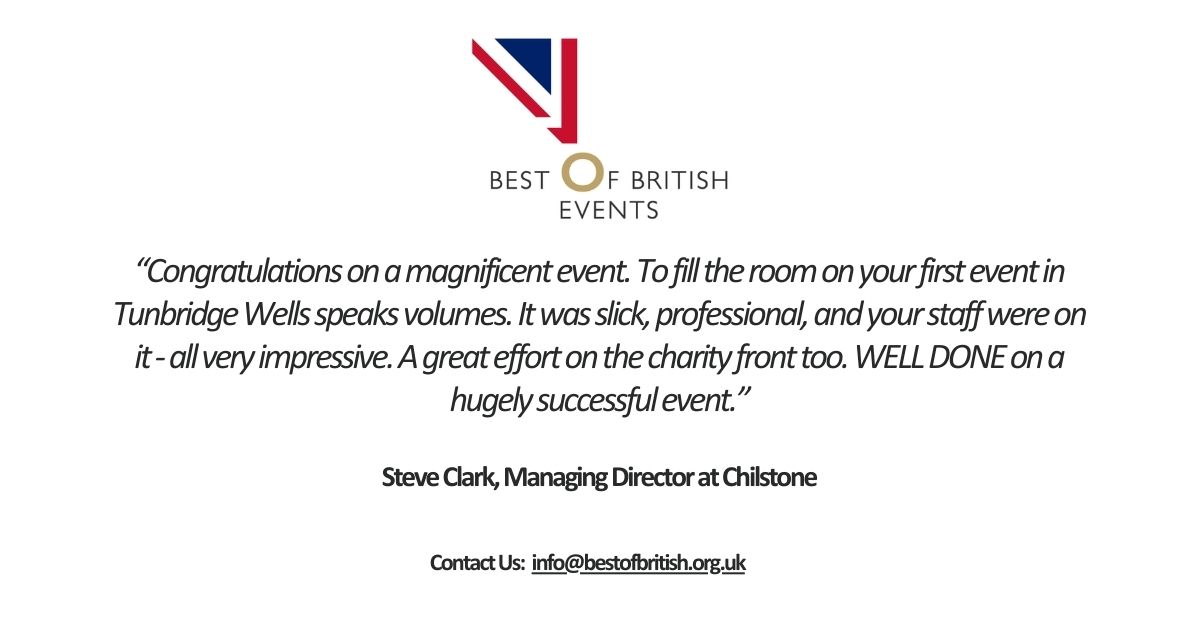We have received some great feedback from last Friday's first Best of British event in Tunbridge Wells, including this testimonial kindly shared by Steve Clark, MD at <a href="/ChilstoneCo/">Chilstone</a>.

We will return to Tunbridge Wells on 11th October 2024! Contact us for more information.