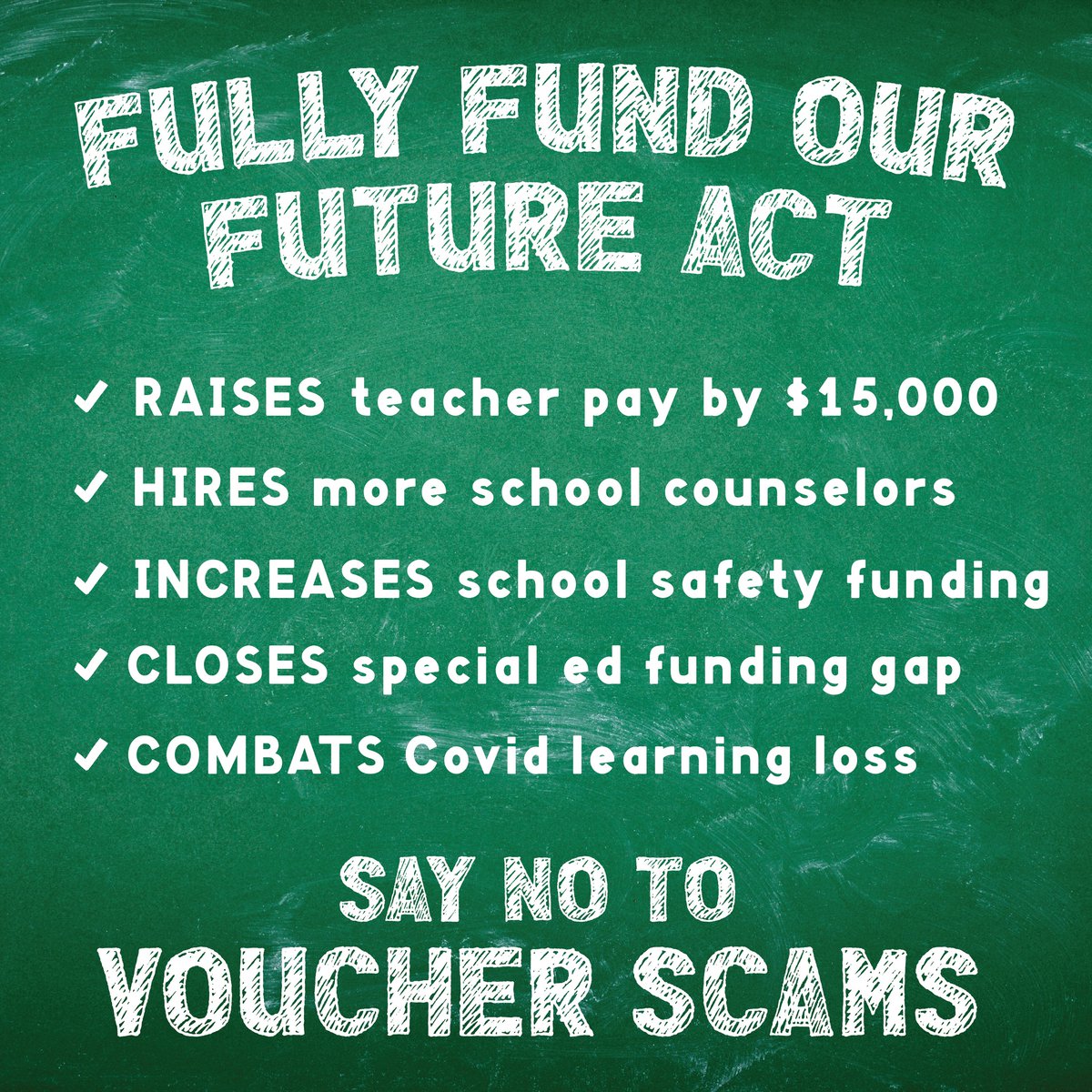 GinaHinojosaTX's tweet photo. I'm proud to author the Fully Fund Our Future Act.

Instead of spending our hard-earned tax-dollars on welfare for the wealthy through a private school voucher scam, we should invest in ALL students and FULLY FUND our local schools.

Our children deserve nothing less.
#txlege https://t.co/B6MbMISGLW