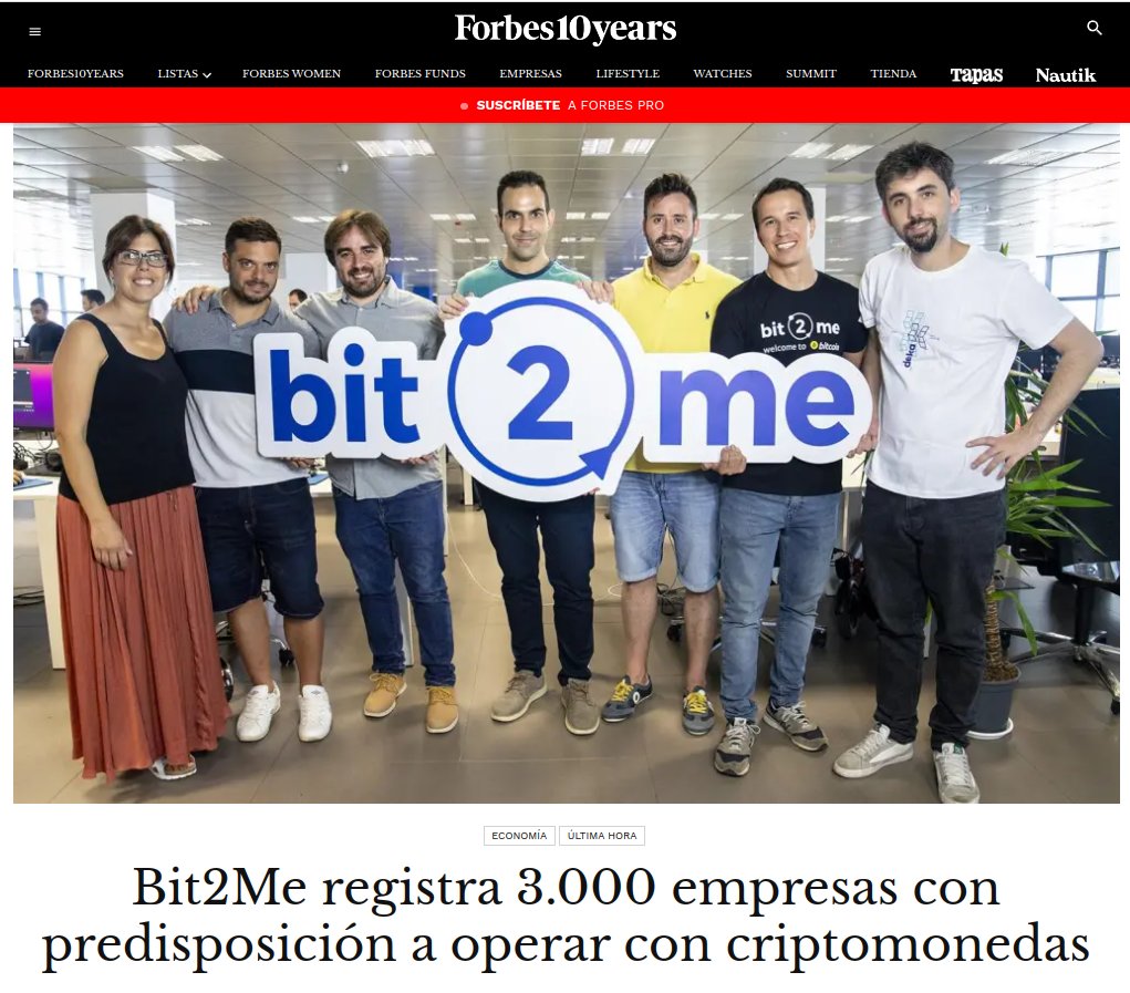 bit2me's tweet photo. 🗞️ ¡Muchas gracias por la acogida de la noticia!

Ayer anunciamos que más de 3.000 empresas ya han implementado la pasarela de pagos cripto de Bit2Me Commerce y han sido muchos los medios que se han hecho eco de la noticia.

¡Gracias por la difusión!  🙌 https://t.co/qeeyckn7Yq
