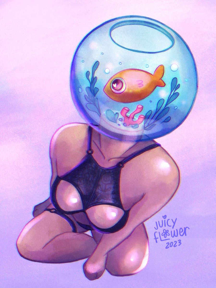 Glub glub 💕💦✨ 
I really had fun drawing did this one 🤭🌸🐟
#fishgirl #Bunnytober #furryart #furryartist #nsfw #cuteart #art #digitalart #digitalpainting