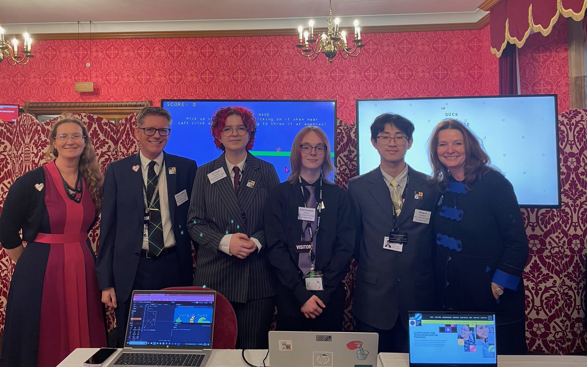 AdaCollege's tweet image. Parliamentary reception for Colleges Week: Elif, Daniel and Zhang, showcasing their work. @GillianKeegan was impressed with the Ada students&apos; skills and industry-focused approach. ada.ac.uk #alwaysada #LoveOurColleges #CollegesWeek2023
