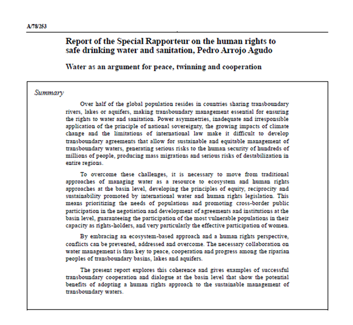 I will address the 78th General Assembly's Third Committee at 6:00 CET (12:00 PM NY time) 🌍Join me as I present my report: media.un.org/en/asset/k1n/k… is crucial to peace and security🤝 #UNGA #HumanRights #Watsan 💧