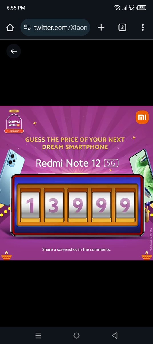 IAmTyyab's tweet image. My Perfect Screenshot 📸

Deal Price :- 13,999

#TechSeSmartDilSeSmart
#DiwaliWithMi
#RedmiNote12
@XiaomiIndia