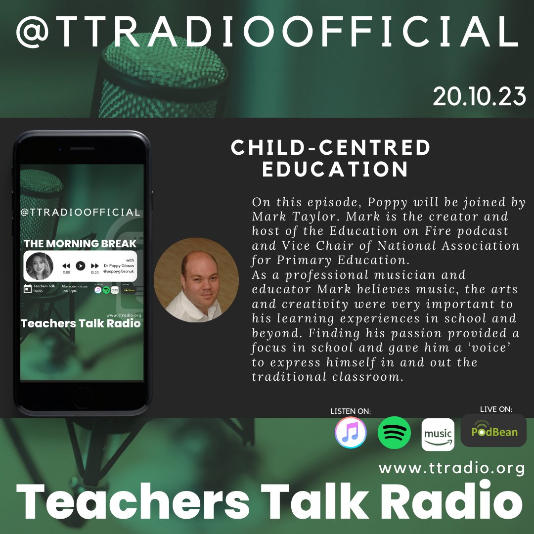 Dr Poppy Gibson (@poppygibsonuk) on Twitter photo Tomorrow I will be talking about child-centred education with my special guest Mark Taylor <a href="/taylormapps/">Mark Taylor</a> Vice Chair of @n_a_p_e
Listen live 11am Friday: tinyurl.com/3mzybkwz Tomorrow I will be talking about child-centred education with my special guest Mark Taylor <a href="/taylormapps/">Mark Taylor</a> Vice Chair of @n_a_p_e
Listen live 11am Friday: tinyurl.com/3mzybkwz