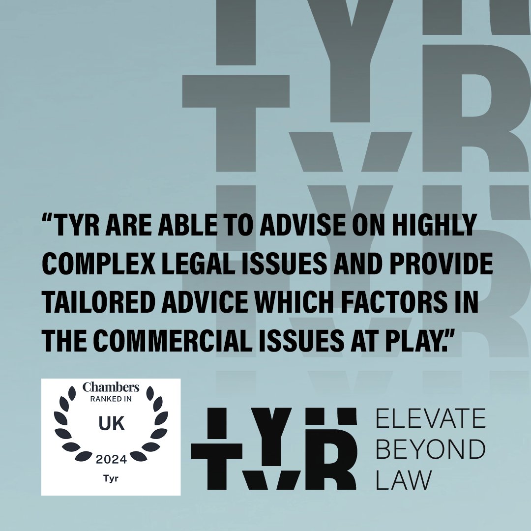 Tyr (@tyrlawyers) on Twitter photo More fantastic news for Tyr from the legal directories!
Our Commercial Litigation team has once again been recognised in the <a href="/ChambersGuides/">Chambers and Partners</a> for the Yorkshire region and 5 of our Partners have been ranked.
chambers.com/law-firm/tyr-u…
#elevatebeyondlaw #chamberandpartners More fantastic news for Tyr from the legal directories!
Our Commercial Litigation team has once again been recognised in the <a href="/ChambersGuides/">Chambers and Partners</a> for the Yorkshire region and 5 of our Partners have been ranked.
chambers.com/law-firm/tyr-u…
#elevatebeyondlaw #chamberandpartners