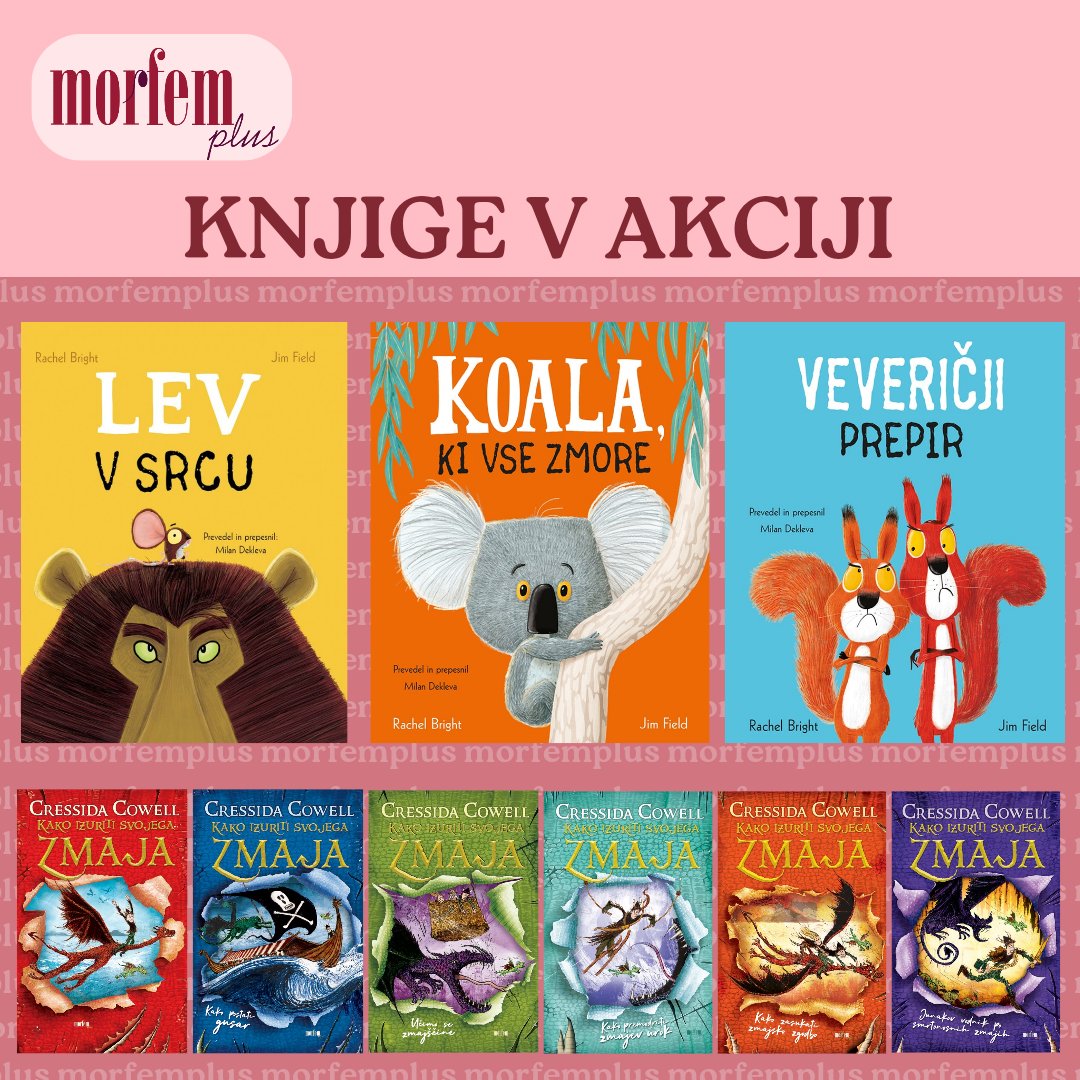morfemplus's tweet photo. ⚠️ AKCIJE! ⚠️

Čas je za odbite sveže akcije, ki jih ne smete zamuditi! 🥳

V mesecu oktobru so akcijsko znižane vse knjige v tej objavi in ŠTEVILNE DRUGE!  😍

Skočite na Morfemovo spletno stran in ne zamudite oktobrskih znižanj: https://t.co/OXbV8aNDa0

Veselo branje! ✨ https://t.co/KMtiioYSrq