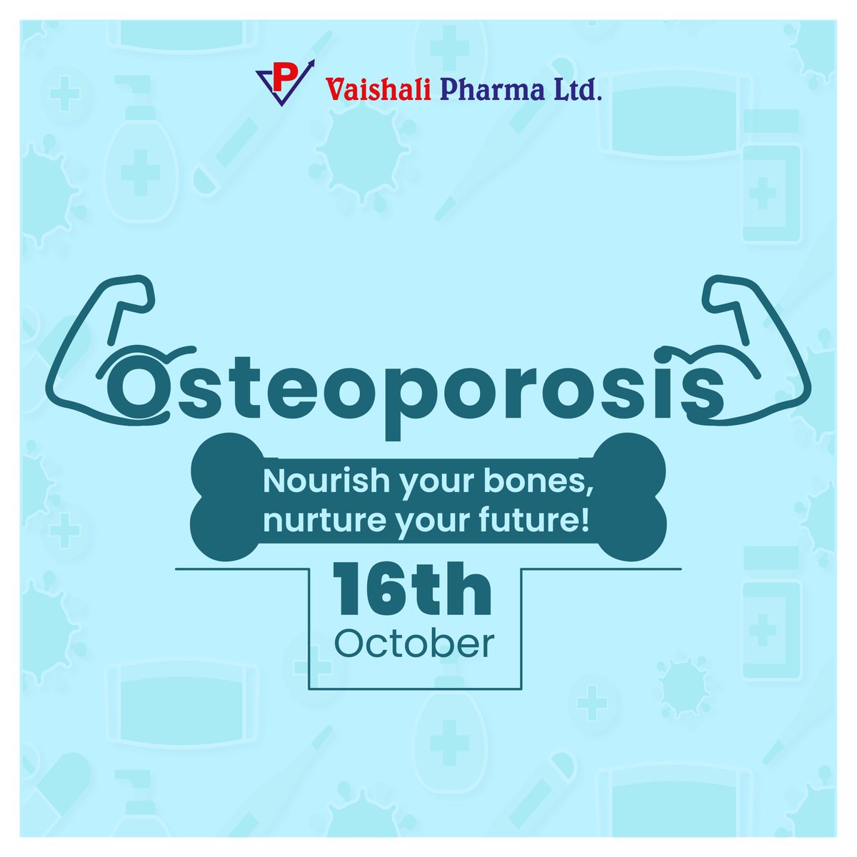 To avoid any future complications in bone health, #WorldOsteoporosisDay with the help of concerned organizations & people around the world to create awareness.

#VaishaliPharma #pharmacy #osteoporosis #bonehealth #pharmaceutical #nutraceutical #bonedensity #stayfit #healthy #bone