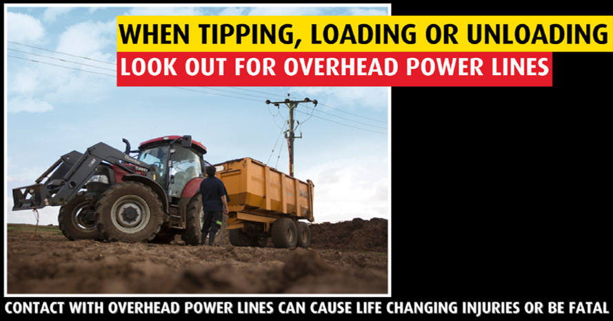BritishSugar's tweet photo. When lifting and loading #sugarbeet, remember to watch out for overhead powerlines. As an absolute minimum, do not operate machinery within 10 metres of any powerlines – which is measured horizontally at ground level from directly beneath a line. #LookOutLookUp @UKPNnews https://t.co/i4zZrLwHsa