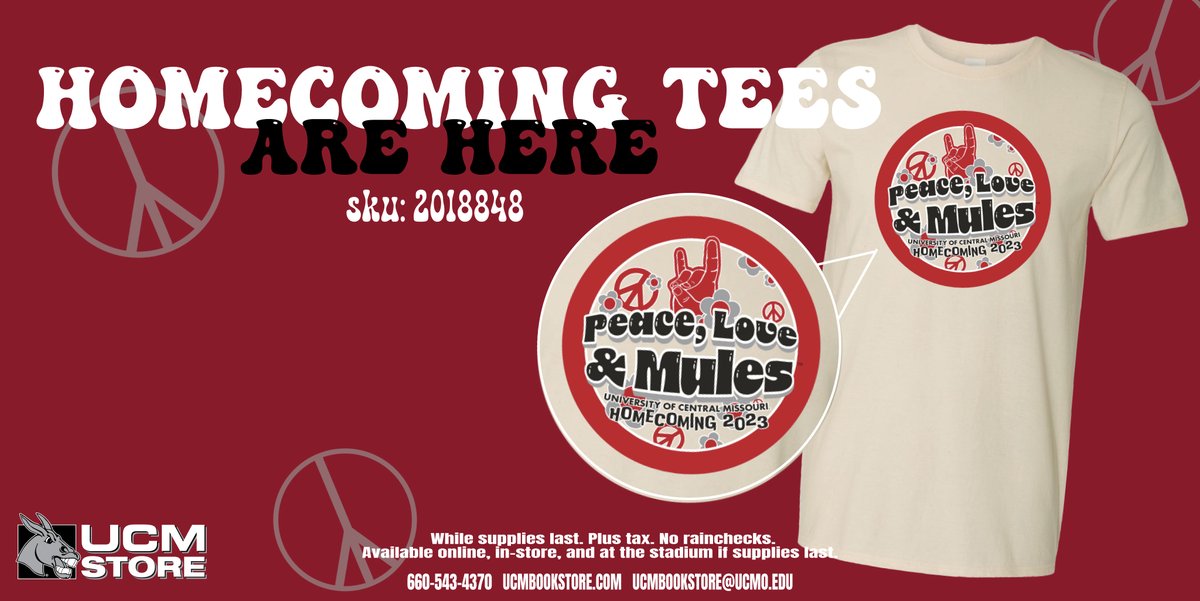 Get Ready and Get Proud for Homecoming! Don't forget, Hurry Into the store and grab a UCM Homecoming Tee! In-store or online at ucmbookstore.com
#mules #ucm #homecoming2023 #ucmhomecoming #shopUCMstore