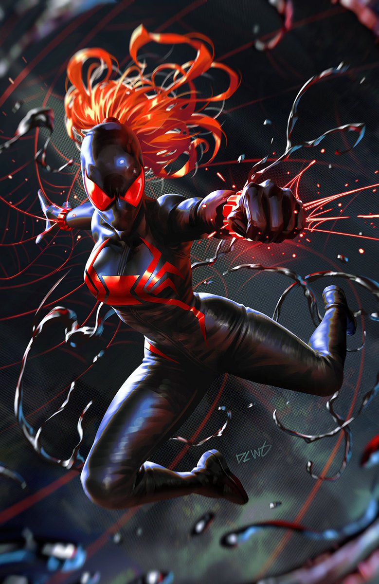 My variant cover for #marvel Thunderbolts issue 1 releasing December 6 featuring Black Widow Symbiote. Wanted to experiment something a little different for this, as always it's fun painting this one! #blackwidow