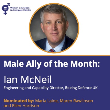 Women in Aviation & Aerospace Charter (@thewiaacharter) on Twitter photo We are thrilled to share that October’s Male Ally of the Month is Ian McNeil, Engineering and Capability Director for <a href="/BoeingUK/">Boeing UK & Ireland</a> Defence.
Ian supports a number of initiatives aiming to increase #diversity and #inclusion, both at Boeing and in the wider #aerospace industry. We are thrilled to share that October’s Male Ally of the Month is Ian McNeil, Engineering and Capability Director for <a href="/BoeingUK/">Boeing UK & Ireland</a> Defence.
Ian supports a number of initiatives aiming to increase #diversity and #inclusion, both at Boeing and in the wider #aerospace industry.