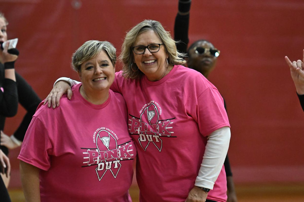 Jets volleyball celebrated Sophomore Night Wednesday, honoring, from left, Kate Gorney, Brynn Harmon and Kenadee Tompkins – local players from Onsted,  Jonesville and Columbia Central high schools, respectively. It was also 'Pink Out' night, supporting breast cancer research.