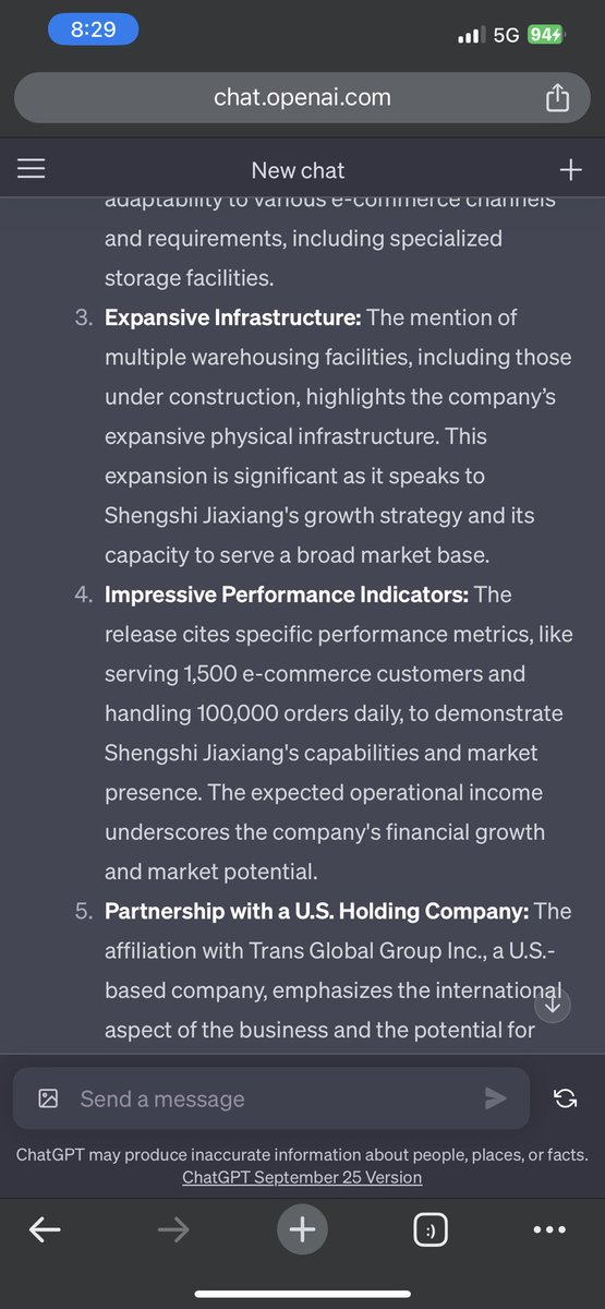 Aheller23's tweet photo. Chat GPT 4.0 on another $TGGI PR

Note: operating income of 100m Yuan is $14,000,000 USD.. the company’s profit after operating expenses.

Also note, this PR for subsidiary Shenzhen Zuix shows to be out of Shenzhen whereas the Trans Global PR was out of Dubai. https://t.co/Fn7UXkxt5z