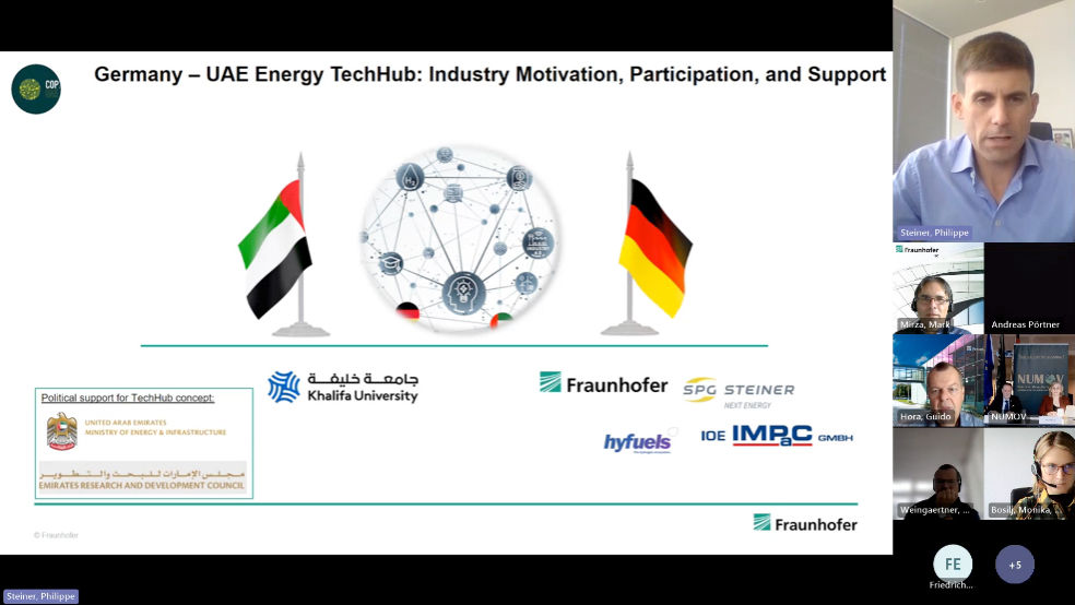 NUMOV hat heute eine erfolgreiche Diskussion zum „German-Emirati Energy TechHub“ zur Weltklimakonferenz COP 28 in Zusammenarbeit mit der Steiner Group und der Fraunhofer-Gesellschaft durchgeführt.