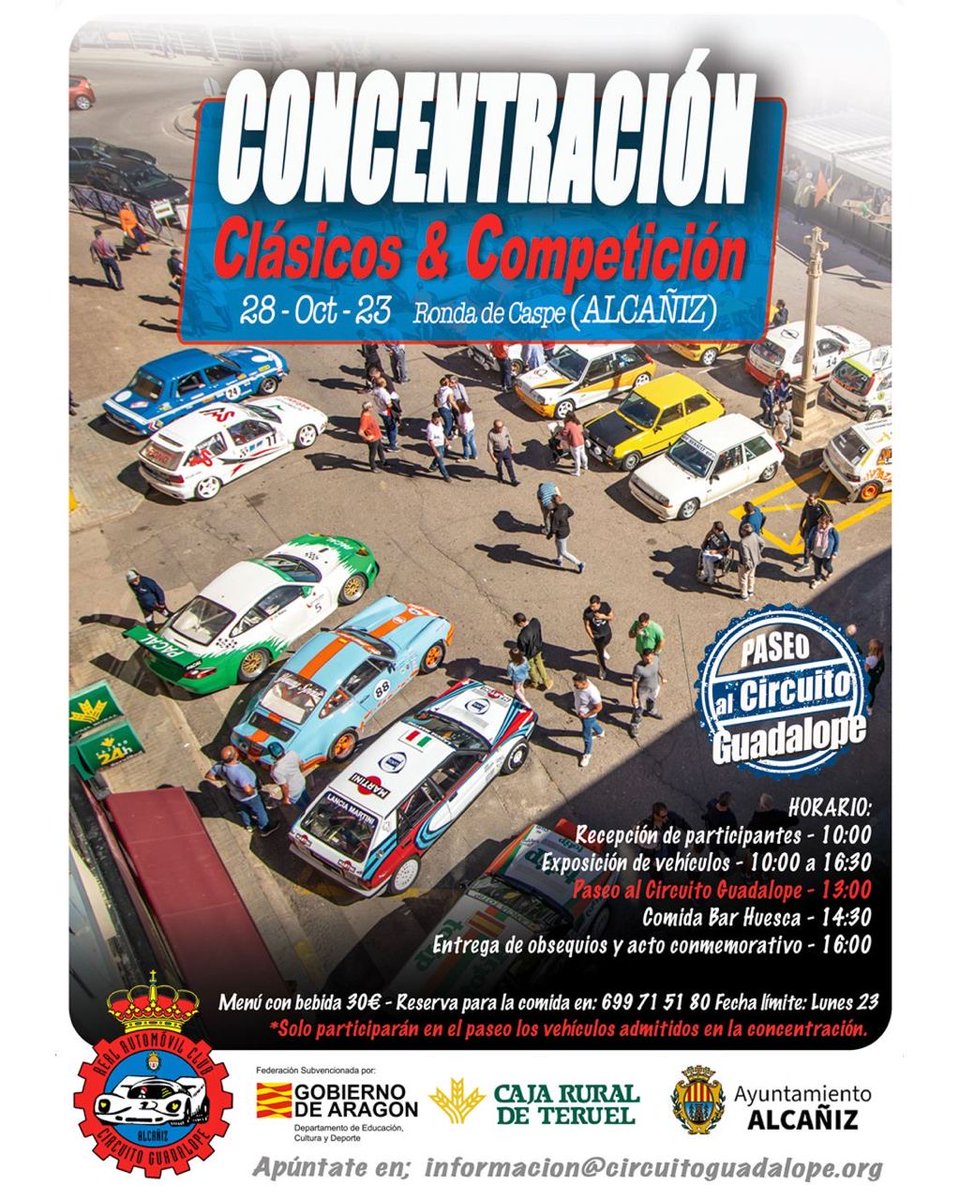 laescuderiamk2's tweet photo. El 28 de octubre, Alcañiz celebra una fiesta en honor al histórico Circuito de Guadalope. 🥳🥳

https://t.co/oaS8Enbq5X https://t.co/9G2YgIdWDf