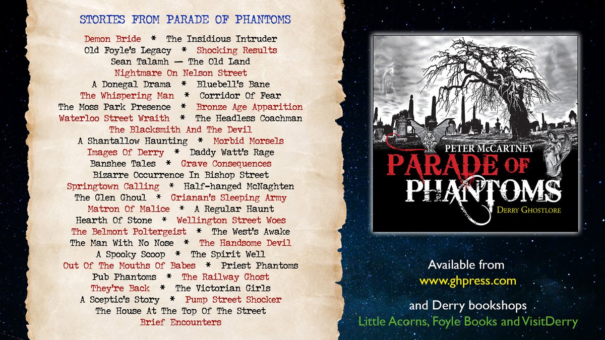 Guildhall Press (@guildhallpress) on Twitter photo Guildhall Press Parade of Phantoms book by Peter McCartney has 40+ spooky supernatural stories of Derry. ghpress.com/shop/product/p…
<a href="/LittleAcornsBks/">Little Acorns Bookstore</a> <a href="/DerryHalloween/">Derry Halloween</a> <a href="/derryjournal/">Derry Journal</a> <a href="/DerryNow/">Derry Now</a> <a href="/VisitDerryNews/">Visit Derry News</a> Guildhall Press Parade of Phantoms book by Peter McCartney has 40+ spooky supernatural stories of Derry. ghpress.com/shop/product/p…
<a href="/LittleAcornsBks/">Little Acorns Bookstore</a> <a href="/DerryHalloween/">Derry Halloween</a> <a href="/derryjournal/">Derry Journal</a> <a href="/DerryNow/">Derry Now</a> <a href="/VisitDerryNews/">Visit Derry News</a>