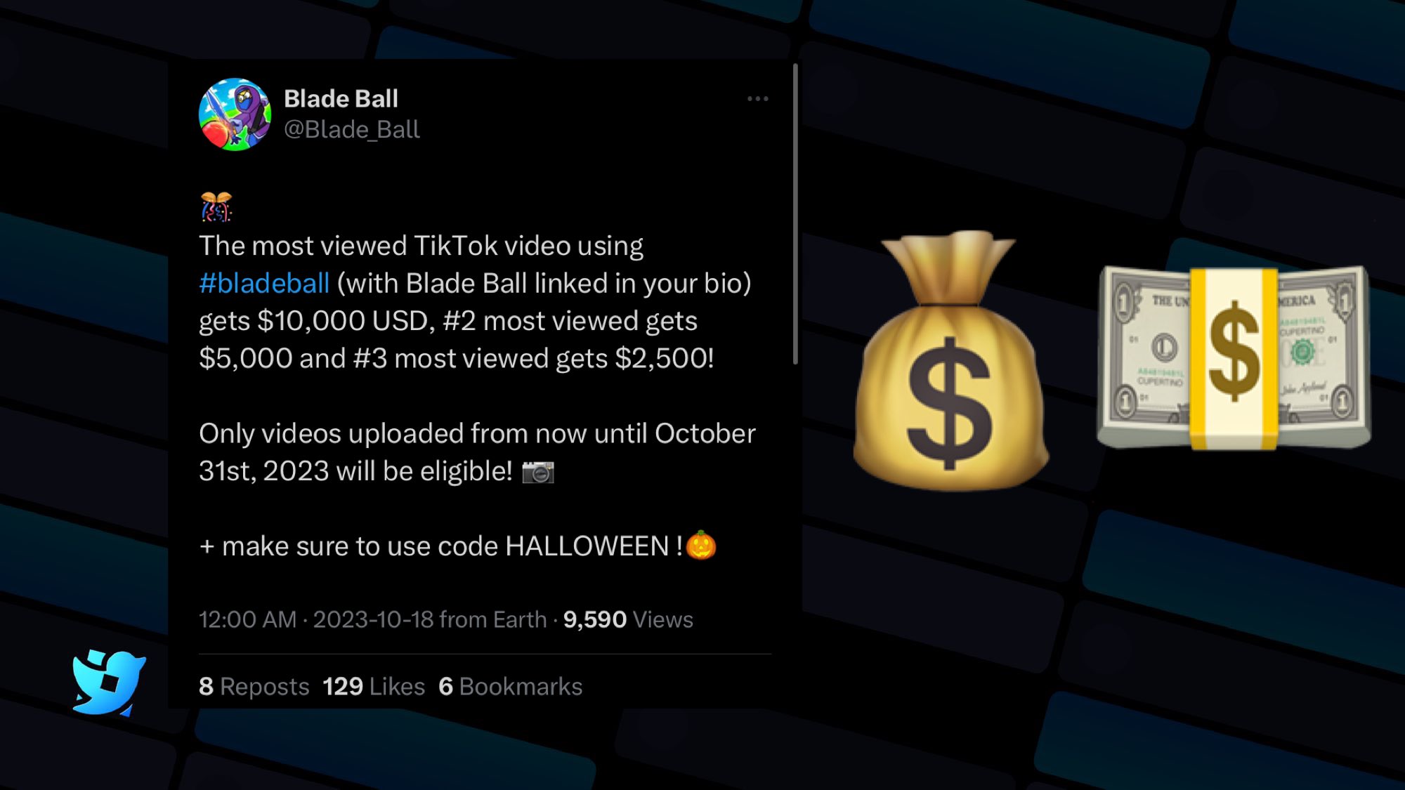 RTC on X: Roblox's trending game, Blade Ball, has proposed a contest that  lets Roblox players win some SERIOUS cash. 💵 Players are challenged to  create a TikTok video using #bladeball 