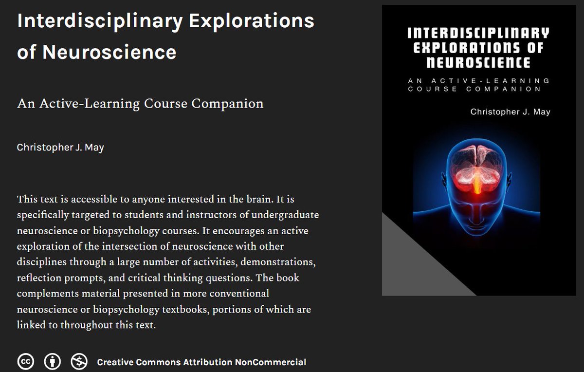 UGP also released an interactive open-access textbook by Christopher May of <a href="/UCGroningen/">UCGroningen</a>. 
It's for students and instructors of undergraduate neuroscience or biopsychology courses.

opentextbooks.rug.nl/interdisciplin…