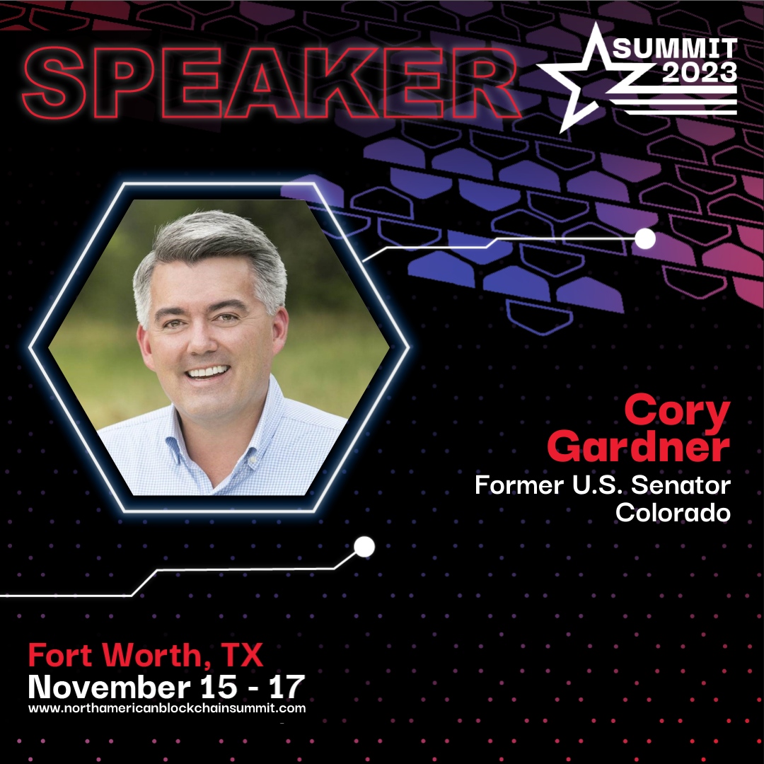 We are thrilled to reveal that @CoryGardner will be speaking at the Texas Blockchain Summit this year. Join us in Fort Worth, TX, from November 15th to 17th. Secure your spot for the Summit here: northamericanblockchainsummit.com/?utm_source=sp… Looking forward to having you there!