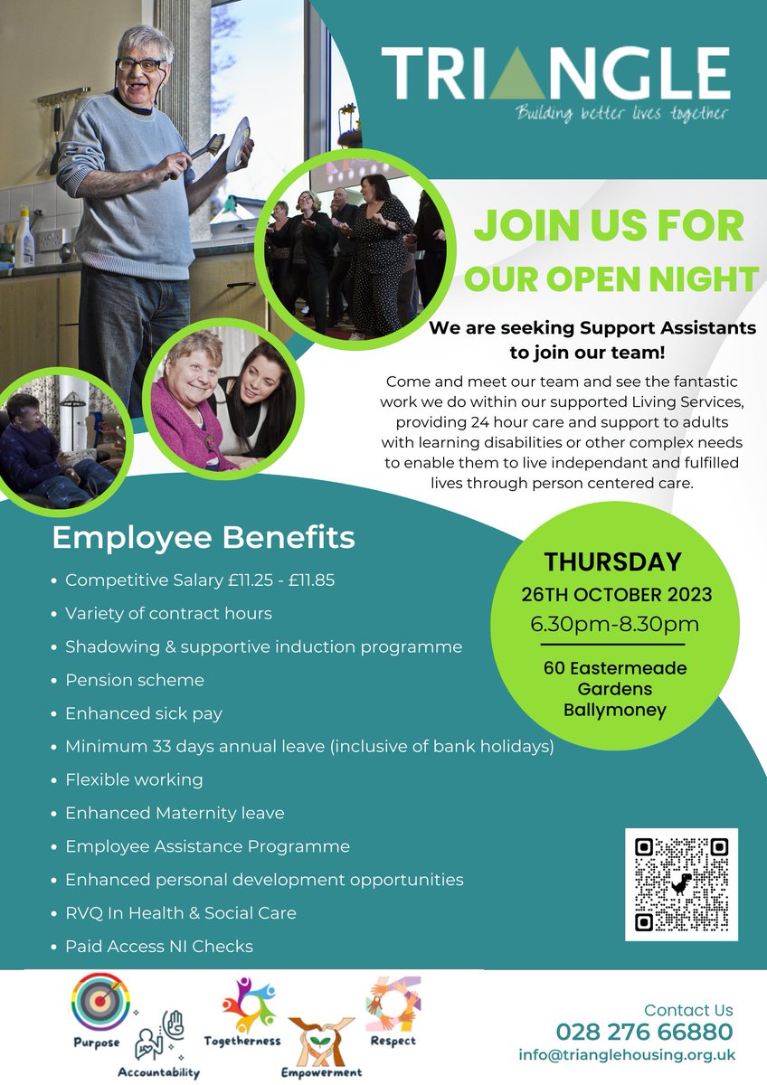 Triangle Housing (@trianglehousing) on Twitter photo ** JOIN US **
Thursday 26th October- Recruitment Open Night in Ballymoney
TRIANGLE Supported Living are hosting a recruitment open night, call in to meet the team and see the work that we do.
#buildingbetterlivestogether
For further information email:info@trianglehousing.org.uk ** JOIN US **
Thursday 26th October- Recruitment Open Night in Ballymoney
TRIANGLE Supported Living are hosting a recruitment open night, call in to meet the team and see the work that we do.
#buildingbetterlivestogether
For further information email:info@trianglehousing.org.uk