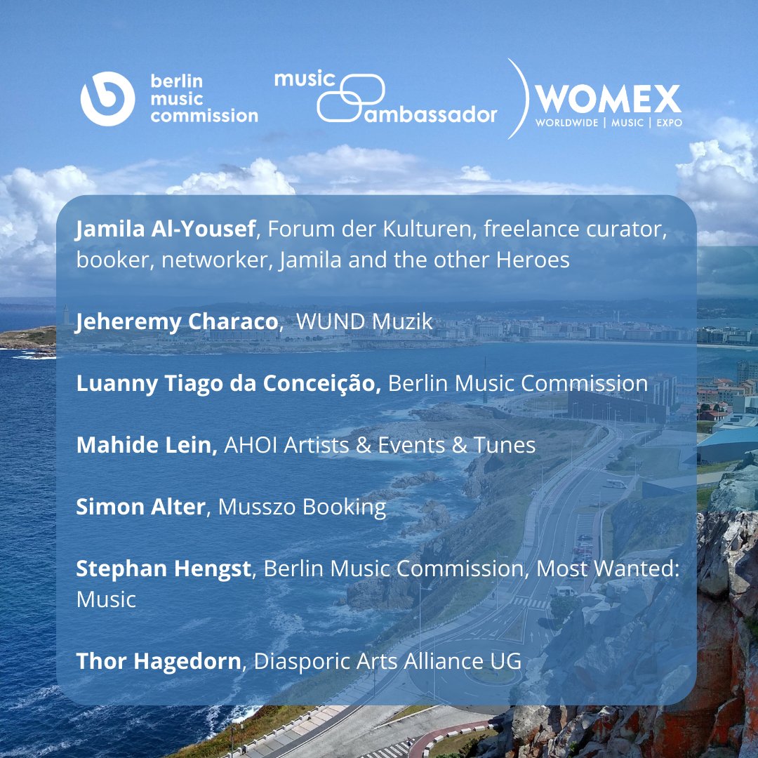 English Version below!

🎉 #WOMEX23, wir kommen! Unsere Delegation (slide 3) sind vom 25.-29. Oktober auf der WOMEX in A Coruña, Spanien! 🇪🇸

BMC Reception: 26. Oktober, 15:00 Uhr, Booth 138.

Wir können es kaum erwarten! See you there!