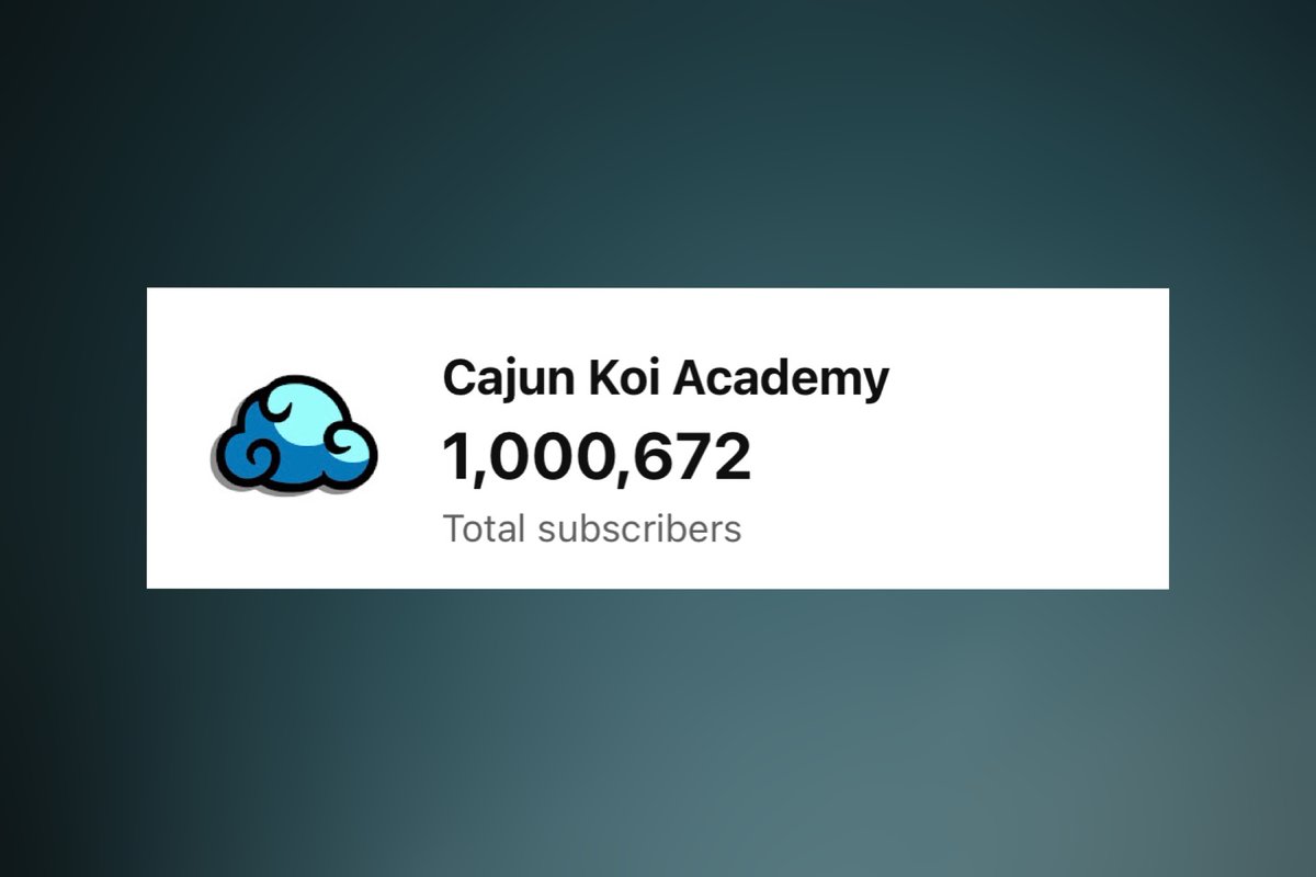 cajunkoi's tweet photo. Our YouTube Channel Crossed 1 Million Followers.

• 420 videos
• 64 million views
• 100,000 Notion template downloads
• More importantly... we had a hell of a lot of fun

Here's the story of how 2 burnt out doctors built the biggest channel for students: https://t.co/KqOhxOIbQV