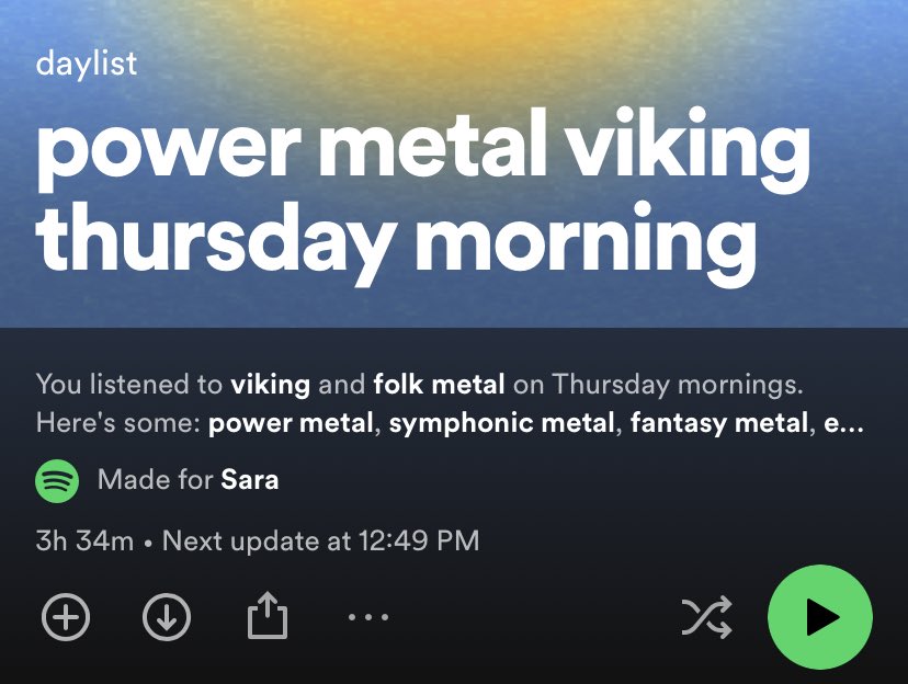 Don’t tell me your astrology sign, search daylist on Spotify and give me the title.

This says more about what I listen to powering through spreadsheets than anything else⚔️