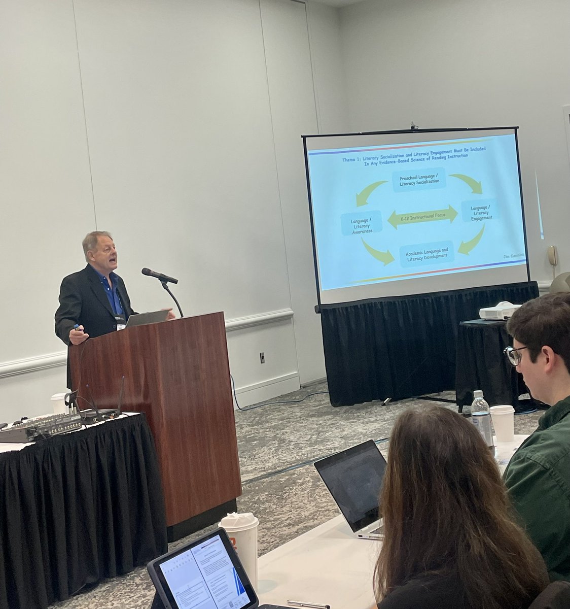 This is a moment… we get to learn from Dr. Jim Cummins 🤩 So much of my understanding of language acquisition comes from his research. #WIDA2023