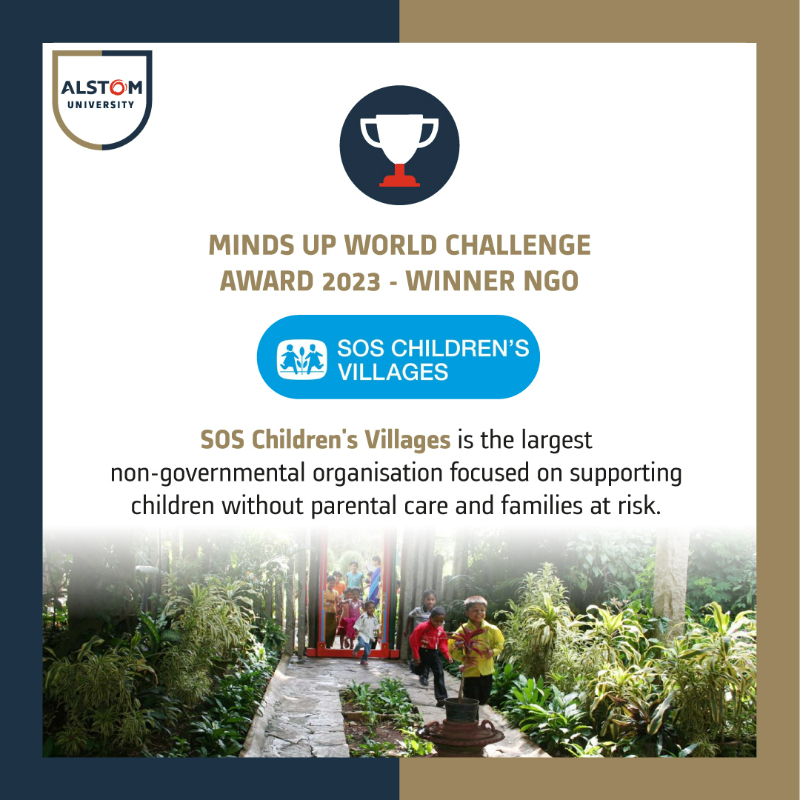 Alstom's tweet photo. During the Minds Up World Challenge 2023, our global programme to promote Alstom's Learn &amp; Share culture, #TeamAlstom earned learning points to support the NGOs of their choice. Let’s give the winners a big round of applause!

Learn more: https://t.co/CUazQtZYHK
#AlstomUniversity