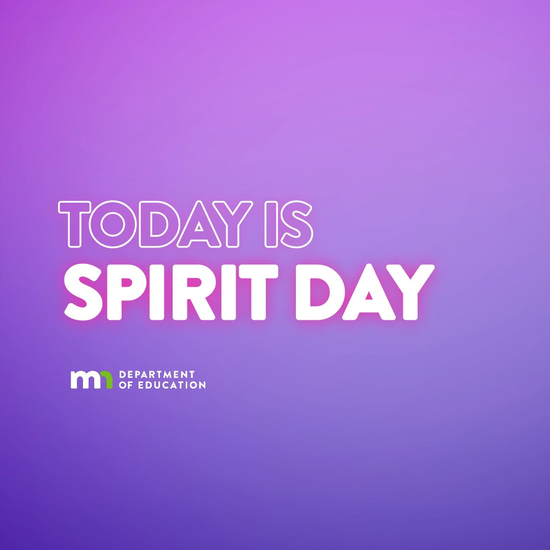Minnesota Department of Education (@mndepted) on Twitter photo Today we recognize Spirit Day. Spirit Day is a day to recognize LGBTQ youth and raise awareness about the increased risk of bullying and harassment they face. <a href="/StopBullyingGov/">StopBullying.Gov</a> offers resources to create a safe environment for LGBTQI+ youth at stopbullying.gov/bullying/lgbtq Today we recognize Spirit Day. Spirit Day is a day to recognize LGBTQ youth and raise awareness about the increased risk of bullying and harassment they face. <a href="/StopBullyingGov/">StopBullying.Gov</a> offers resources to create a safe environment for LGBTQI+ youth at stopbullying.gov/bullying/lgbtq