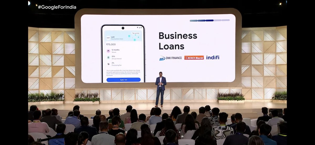 What a surreal feeling to witness products built by us bringing value to millions of Indian businesses 🚀🫶

Deeply proud to be a part of the most amazing team committed to bringing safe and affordable access to financial services for Indians

#GoogleForIndia