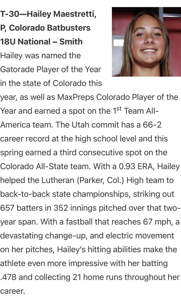 Hailey Maestretti ‘24 LHP/1B tweet media