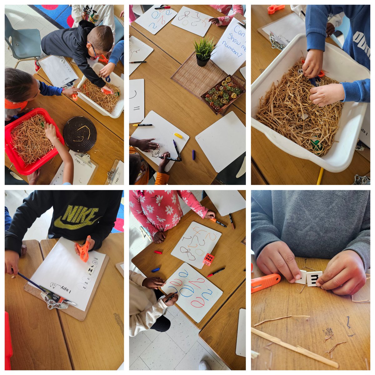 StAgnesfdkrm112's tweet photo. We have some detectives in our classroom this morning. Students went on a letter hunt.

Students also demonstrated their number knowledge using loose materials. https://t.co/OZgpzJmygK