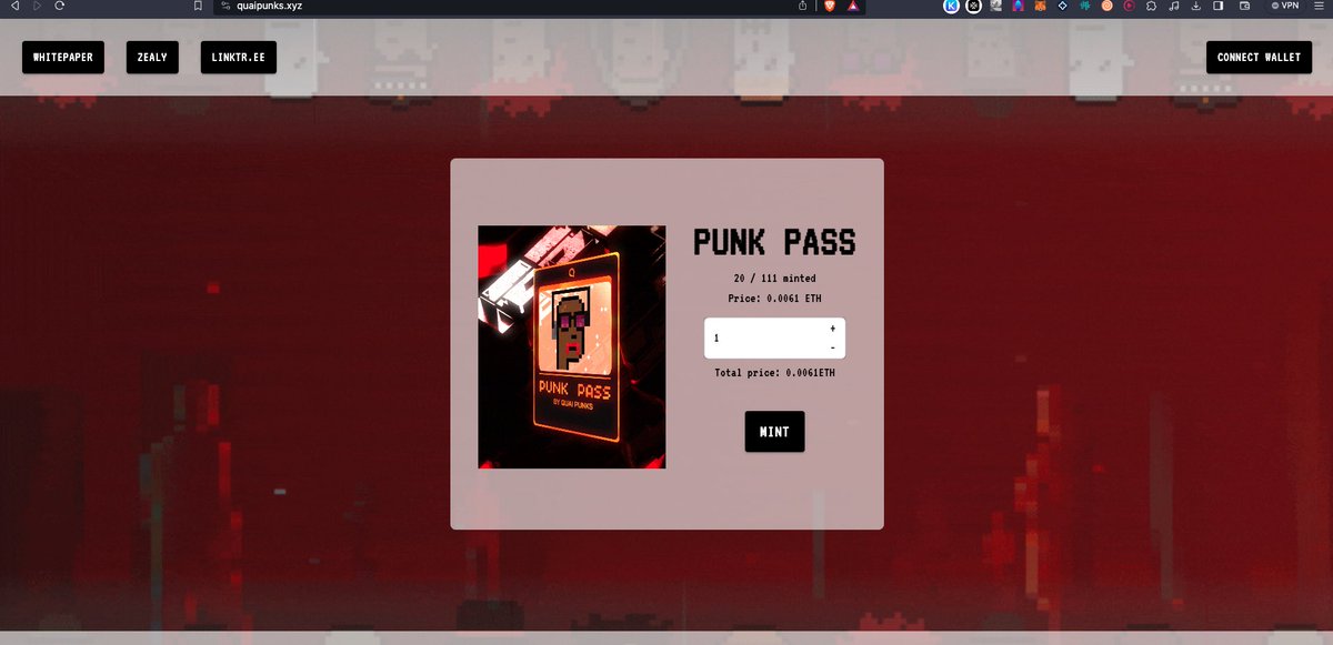 After the community told us that our site was down, we got it successfully back up! 🆙 

Thanks Punks! ❤️ 

quaipunks.xyz