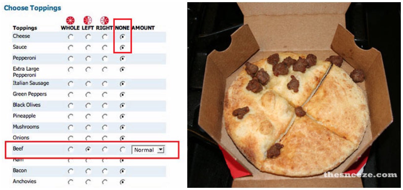None Pizza With Left Beef