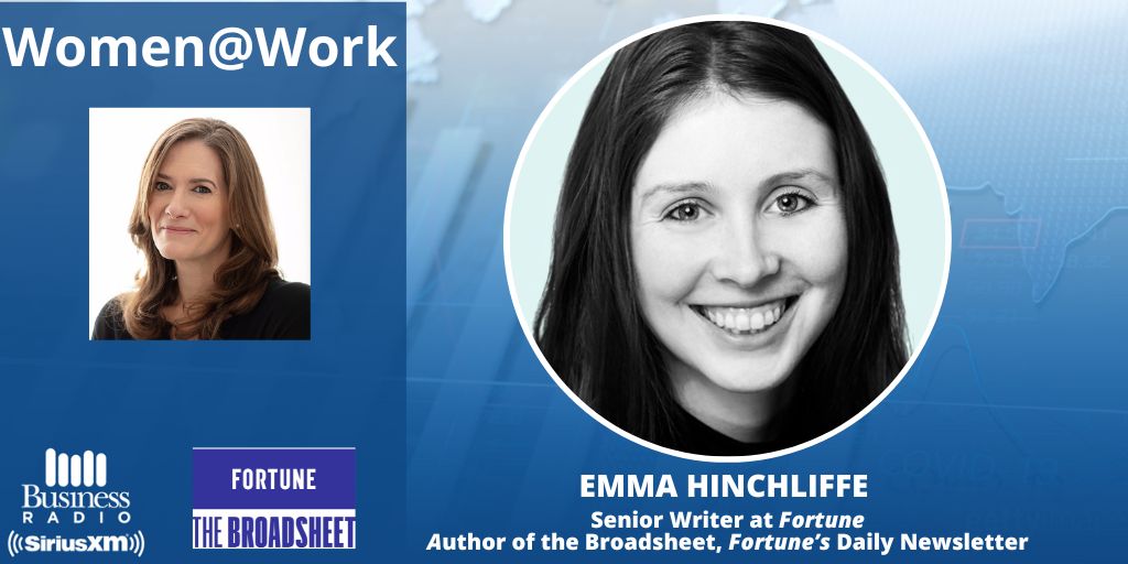 📣Women@Work - TODAY at 5pm ET!

@_EmmaHinchliffe joins @WhartonPA's @LauraZarrow to discuss @FortuneMagazine's @FortuneMPW 2023!

The list includes: 
- @CVSHealth CEO @KarenSLynch
- @Accenture CEO Julie Sweet
- @GM CEO @MtBarra
- @Citi Jane Fraser

 🔊Tune in on #SiriusXM132🔊