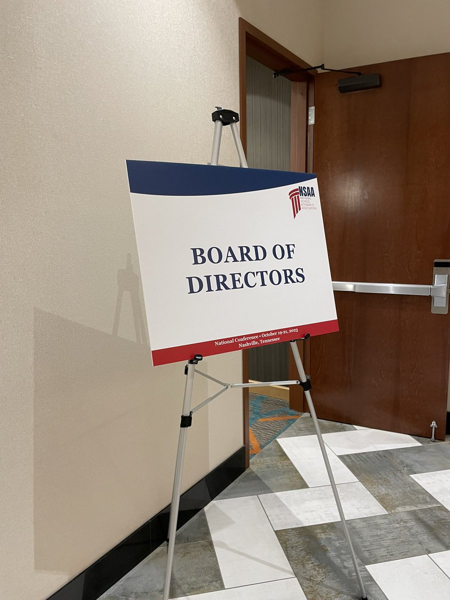 I am so excited to be in the room where it’s all happening, at my first meeting as a board member for the National School Attorney’s Association, the first and only independent, non-partisan association by and for school attorneys @AttorneysSchool