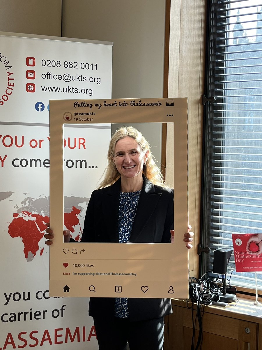 kimleadbeater's tweet photo. On #NationalThalassaemiaDay I’m supporting @teamukts to raise awareness of the condition, their #Test4Gene campaign and improving access to treatment for the thousands of people who live with this genetic blood disorder #Thalassaemia https://t.co/ADK88cRiAl