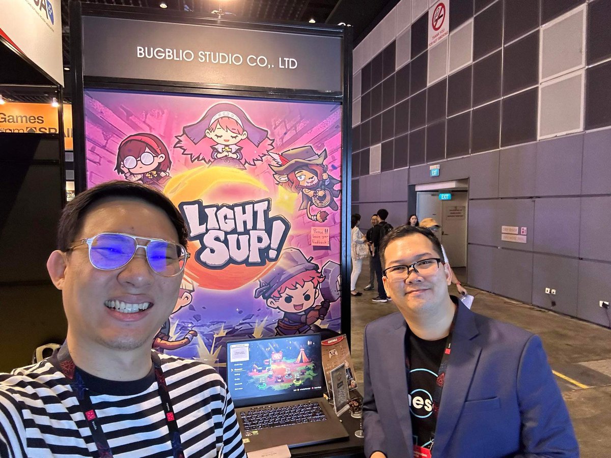 Gamescom Asia 2023 - Day 1

LightSup is here at Suntec city center 
Visit us at our booth B02 😊
We were selected to be 1 of the finalists for the GTR pitching 

And Don’t forget to Wishlist us on Steam

#indiegame #indiegamedev #bugbliostudio #gamescom2023 #lightsup #coopgames