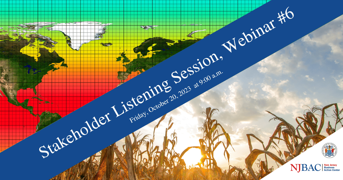 Join us for the 6th of 8 online listening sessions designed to inform the #NJStatePlan, a discussion on infrastructure needs & strategies. Topic: Establishing Goals for Climate Change & Resilience Date: 10/20/23 Time: 9am -11am Register: publicinput.com/f4232#2 #NJBAC