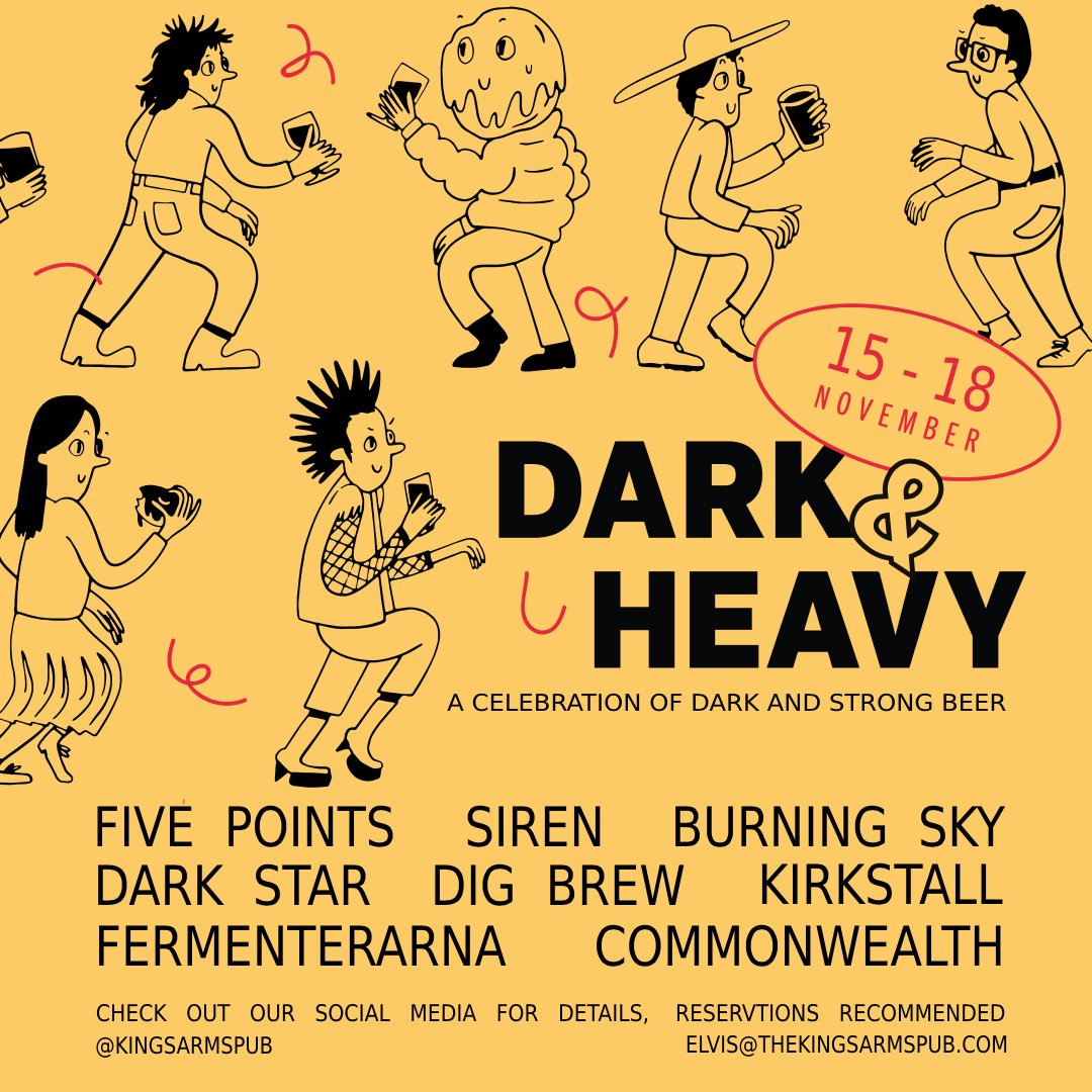 🍺 DARK & HEAVY 🍺 Event time! Dark & Heavy returns for its second year. From 15th - 18th of November expect BIG imperial stouts, bretted porters, old ales, Baltic porter, barley wine, dark milds and more! Keep your eyes on our socials for a full taplist coming soon