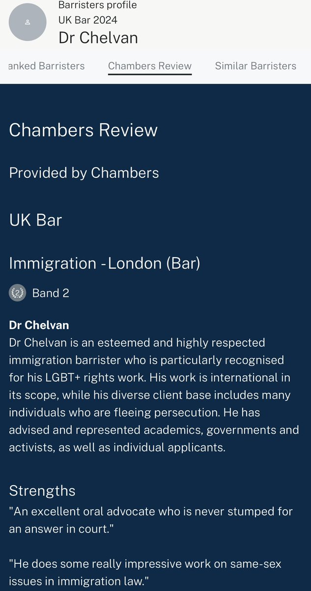 S_Chelvan's tweet photo. LONDON BAR: IMMIGRATION: CHAMBERSUKBAR

Very grateful to my referees and #ChambersUKBar team for my ranking in the 2024 @ChambersGuides #UKBar for #LondonBar #Immigration 🙏🏾 🏳️‍🌈🏳️‍⚧️

https://t.co/m5xw0fhzhu

#Humblebrag donation ✅ @SeanJonesKC @BillableHour16 #SaveTheChildren 

https://t.co/mFBgk1dOKw

@33BedfordRow @UoSLawSchool 

#QueerRefugees