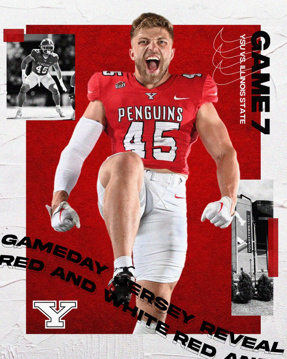 ysufootball's tweet photo. 𝙂𝙖𝙢𝙚𝙙𝙖𝙮 𝙏𝙝𝙧𝙚𝙖𝙙𝙨 tomorrow afternoon against Illinois State! 🐧🏈

🔴 Jersey
⚪ Pants
🔴 Socks

#GoGuins // #LeaveNoDoubt https://t.co/ILqGbOFKqv