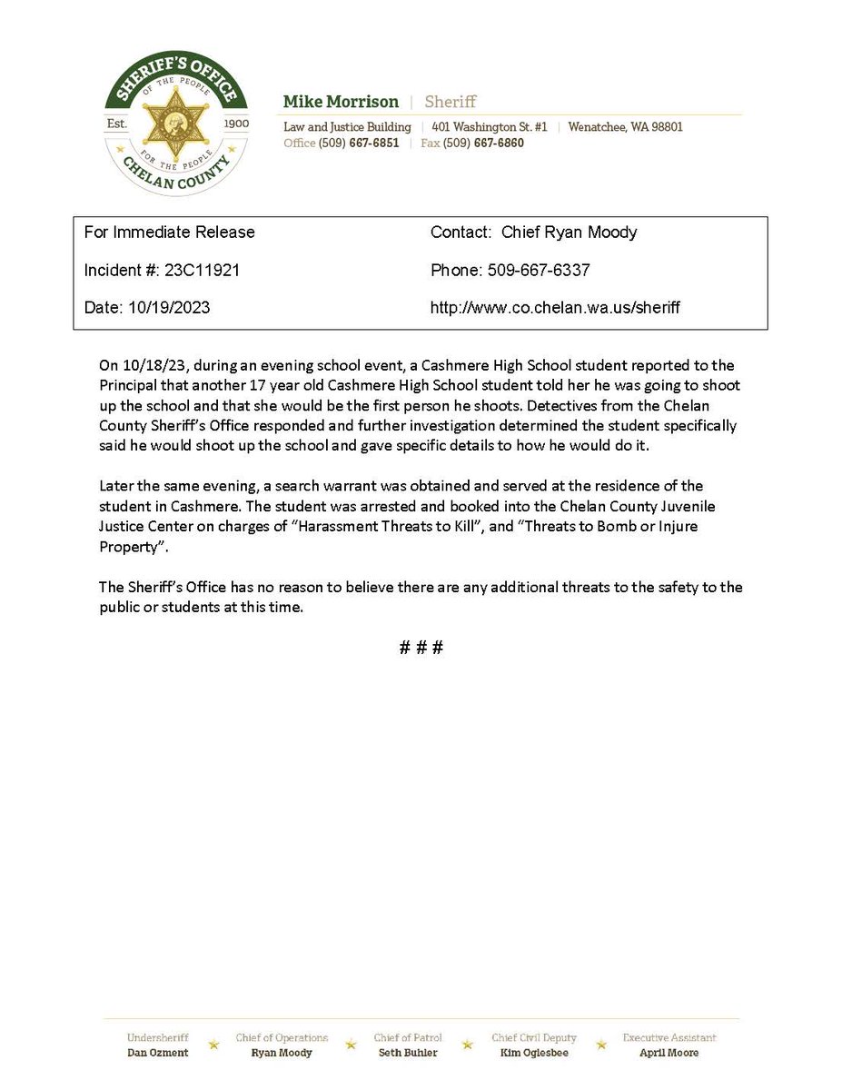 Chelan Sheriff tweet media