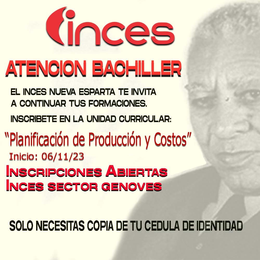 NvaInces's tweet photo. ¡Fórmate con nosotros y contribuye al desarrollo de nuestra nación!

#AprendeLaTécnica https://t.co/yhoWdf3QfV