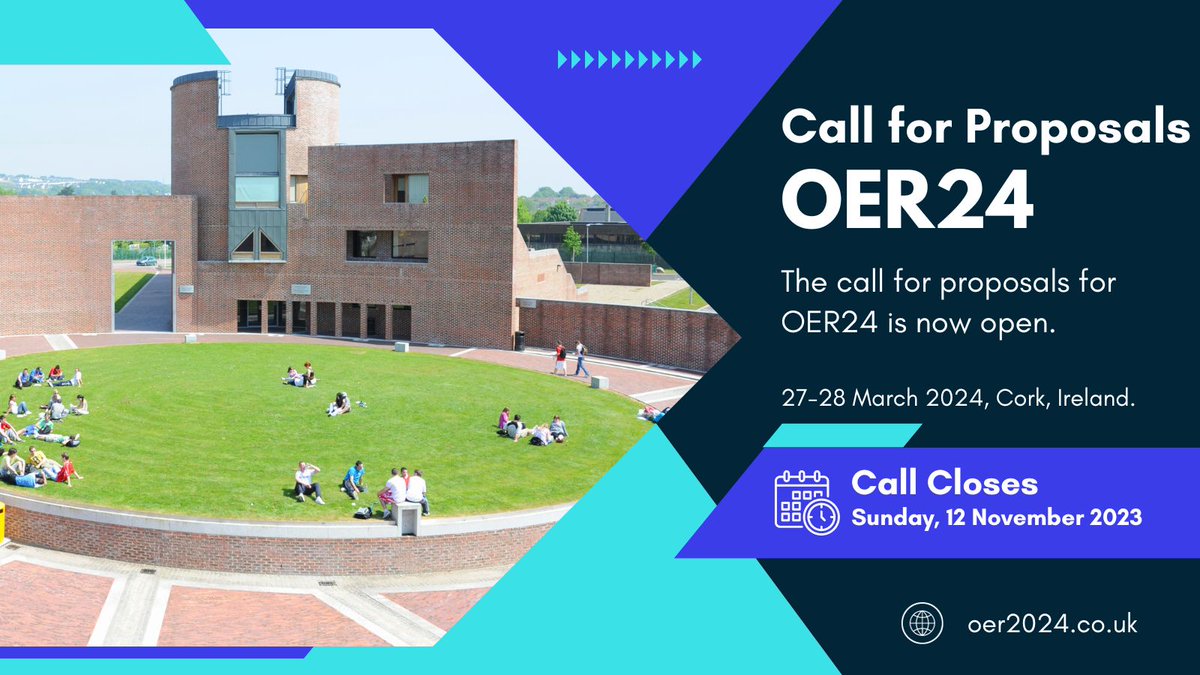We're delighted to announce the Call for Proposals for OER24 is open. OER24 Digital Transformation in Open Education, 27-28 March at MTU in Cork.
Learn more and how to submit: alt.ac.uk/news/all_news/…
#oer24 #oer #altc