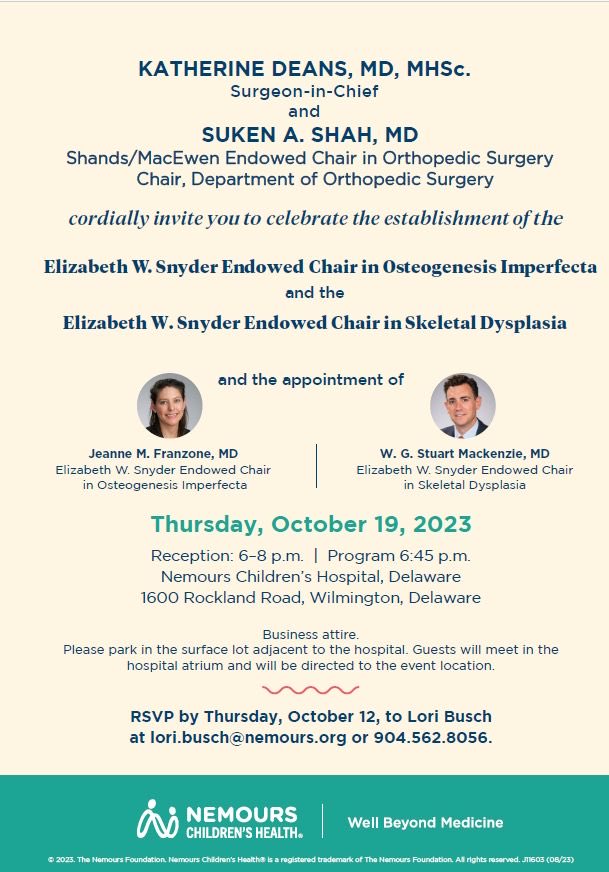 So proud of these two outstanding pediatric orthopedic surgeons who are alumni of our Columbia orthopedics program. Well-deserved honor.