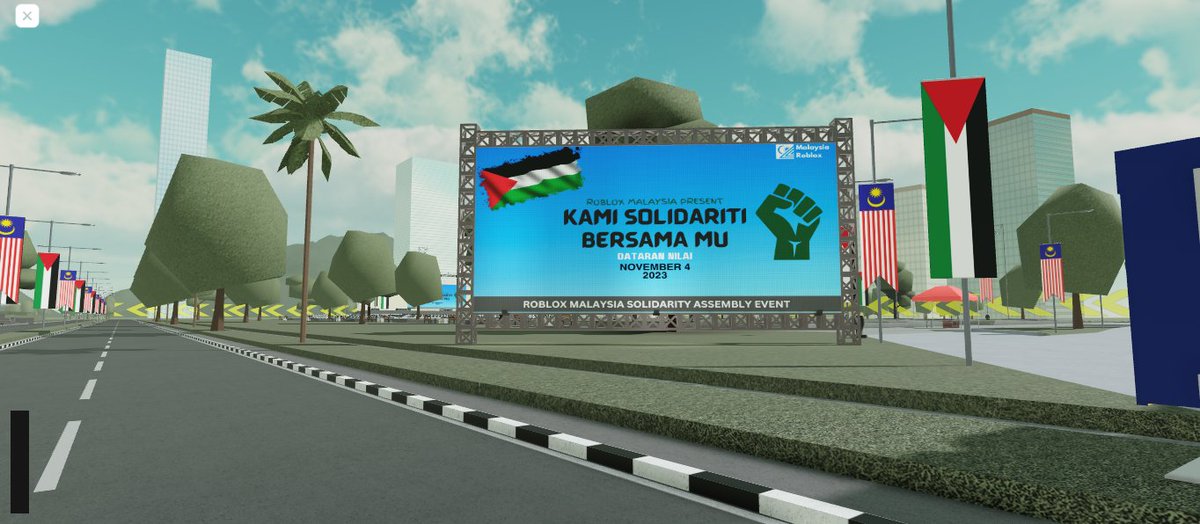 mymalaysiarblxc's tweet photo. Do not forget to join our Solidarity Event on this Saturday, 4 November 2023 9:00 PM at Dataran Nilai! See you there! 

#roblox #palestine #robloxmalaysia https://t.co/VcN9BU9fuG