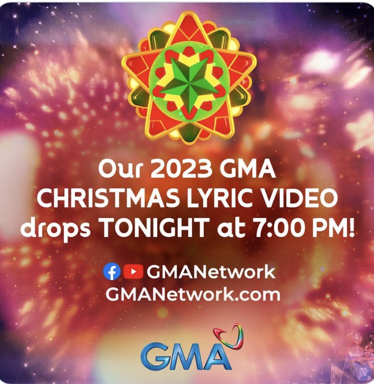 Heto na ang pinakahihintay ninyo, mga Kapuso! ￼ Damhin ang tunay na diwa ng Pasko with the 2023 GMA Christmas Lyric Video. Dropping tonight, 7pm on the GMA Network Facebook page and YouTube channel!
